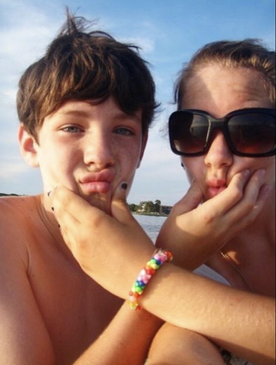 A young Zack with his sister Brittany